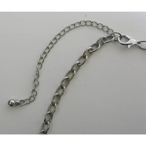 MOM Charm Necklace/Pierced Earring Set Silver Tone Mothers Day Heart "Pearls" - Picture 8 of 14